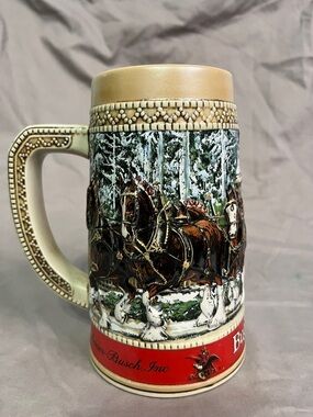 Budweiser King Of Beers Stein C Series Clydesdale Art Don Langeneckert 1987